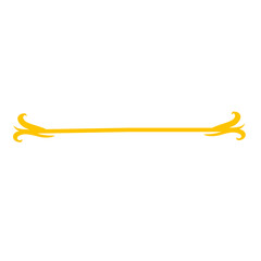 Elegant golden scroll separator isolated on a stark dark contrasting backdrop