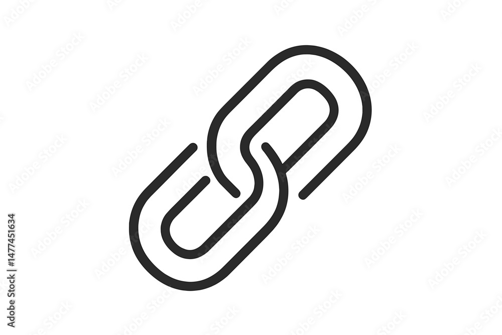 Poster vector icon representing a link, symbolizing connection and continuity in design elements and digita