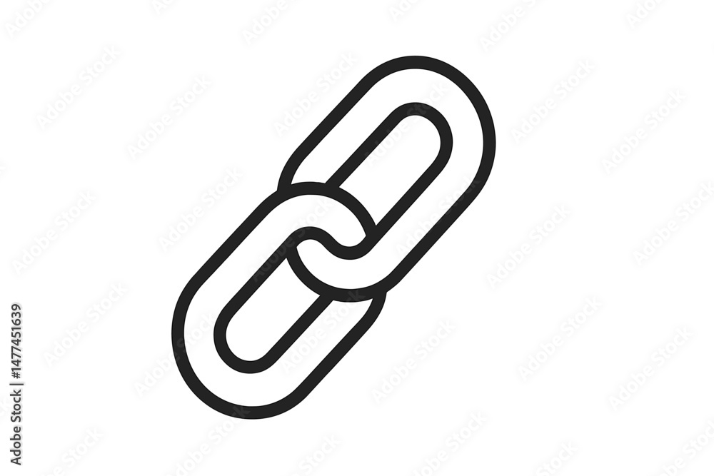 Aufkleber simple vector icon representing a chain link symbolizing connection and interaction in digital commu
