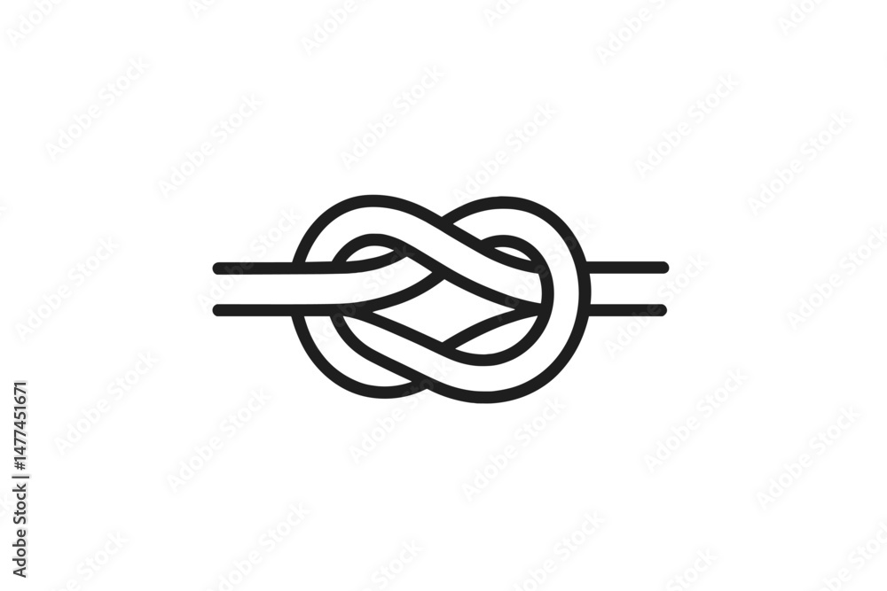 Aufkleber vector icon of a complex knot design representing connection and unity in various contexts and appli