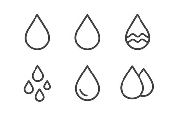 Various vector icons representing different types of water droplets for design and illustration purposes