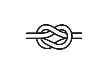 Vector icon of a complex knot design representing connection and unity in various contexts and applications