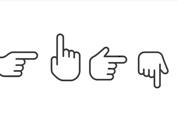 Various hand gestures represented in a vector icon style for communication and expression
