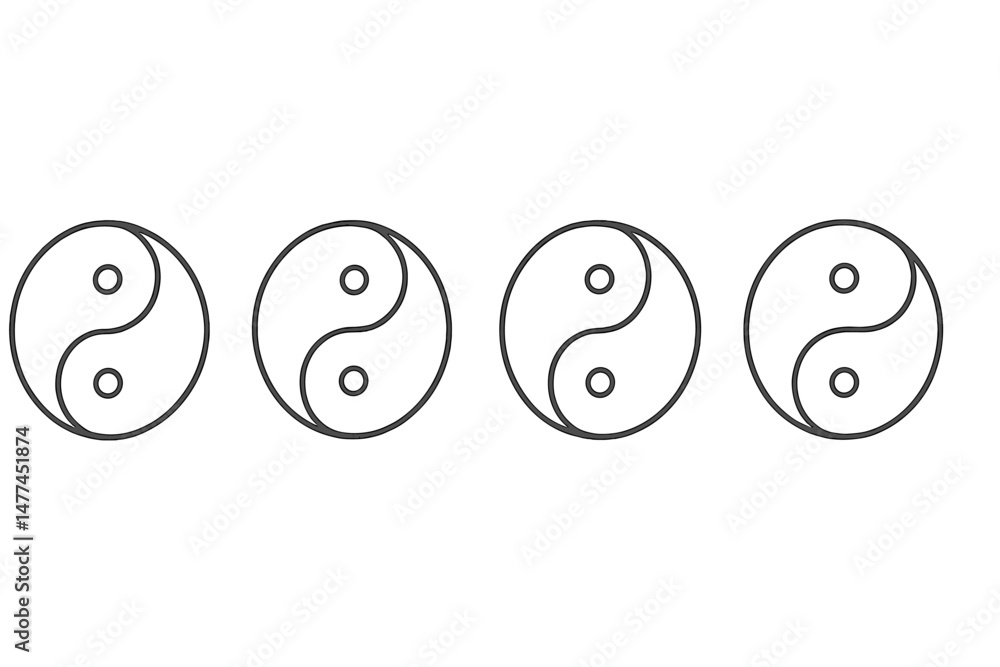 Poster symbolizing balance and harmony, a vector icon depicting the yin-yang design in a minimalist style w