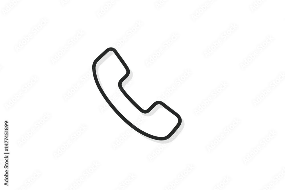 Poster vector icon of a telephone handset designed for digital applications and user interfaces in clean an
