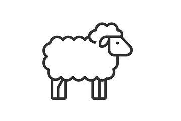 Cute vector icon of a sheep with a fluffy coat and friendly expression suitable for various design projects