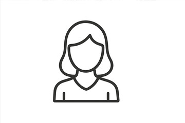 Female character icon in vector style illustrating a simple and modern design suitable for various applications