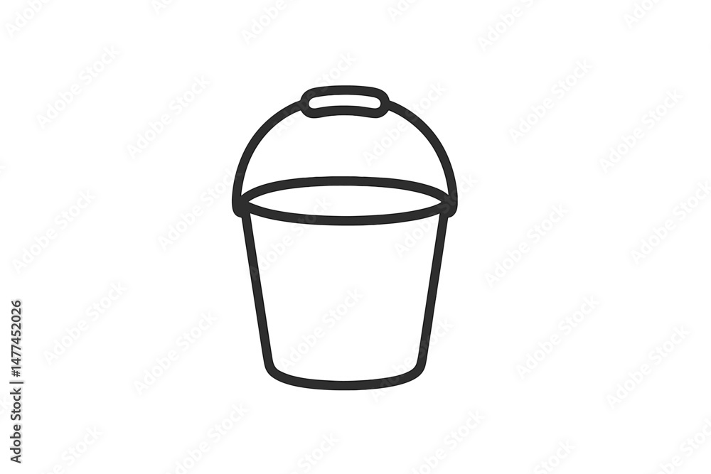 Poster simple vector icon of a bucket, ideal for various design projects and applications focused on cleani