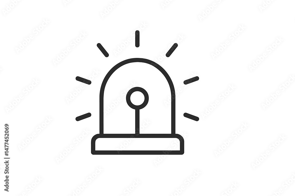 Poster emergency alarm vector icon for alert systems and safety notifications in digital designs
