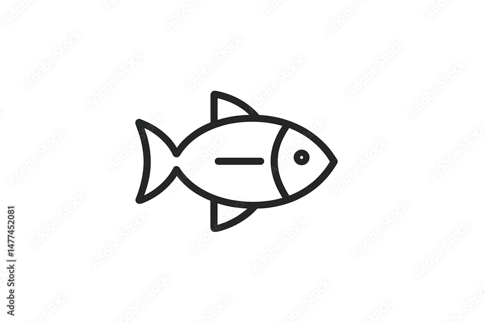 Poster simple vector icon of a fish designed for use in user interfaces or graphic projects