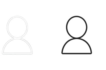 Vector icon design featuring simple silhouettes of a person in two variations, demonstrating different styles for graphic use