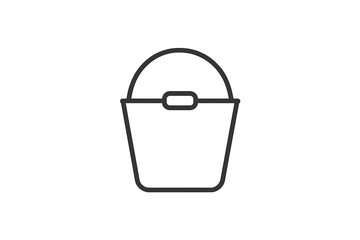 Simple vector icon of a bucket with a rounded handle for use in design projects and digital interfaces