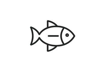 Simple vector icon of a fish designed for use in user interfaces or graphic projects