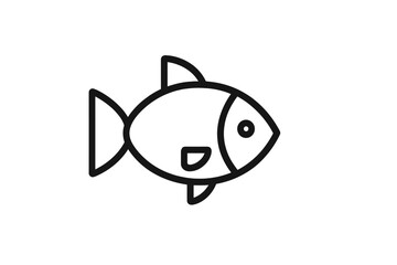 Vector icon of a simple fish design suitable for various applications, such as educational materials or web graphics