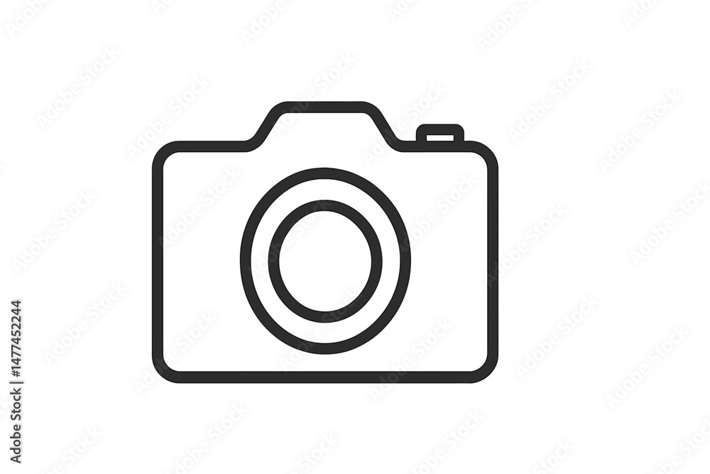 Poster vector icon of a simple camera design depicting a minimalistic style for digital applications and gr