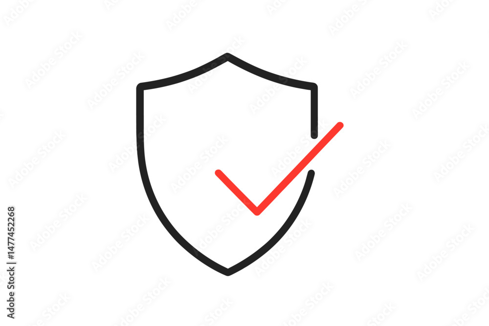 Poster vector icon representing security with a shield and check mark for assurance and trust