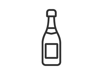 Vector icon of a champagne bottle representing celebration and special occasions for design and branding use