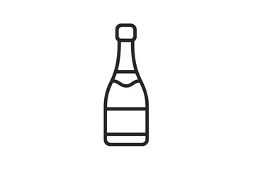 Vector icon of a champagne bottle designed for celebrations and special occasions, capturing elegance and festivity