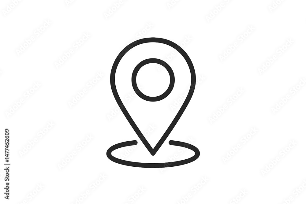 Poster vector icon representing a location marker often used in maps and navigation applications to indicat