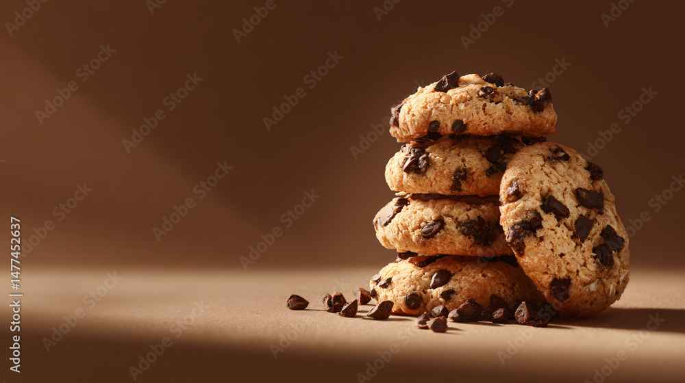 Aufkleber stack of oatmeal cookie on a transparent background signal