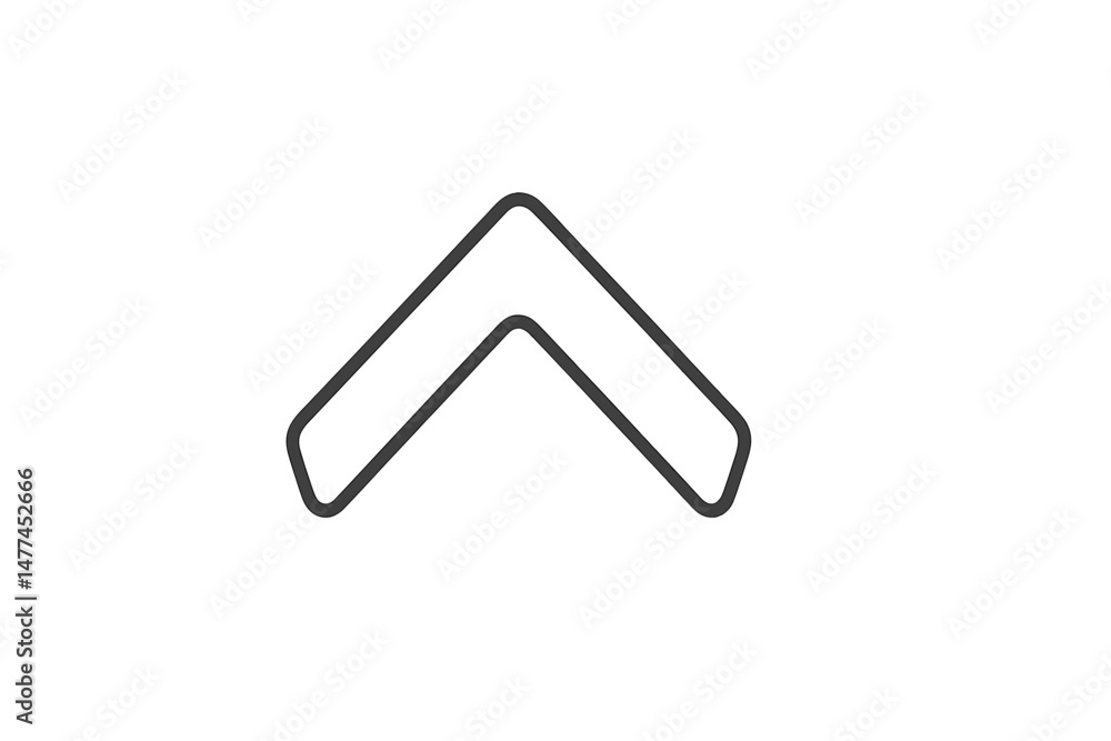 Poster stylized vector icon representing an upward direction with a clean, modern design for various applic
