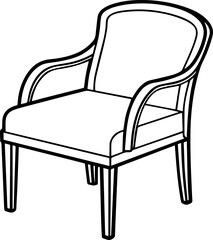chair outline vector illustration, line art