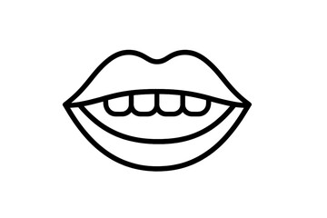 Obraz premium Simple vector icon of a smile with clear teeth showcasing joy and positivity in a minimalist style