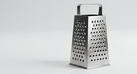 Stainless Steel Box Grater on White Background