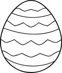 easter egg outline vector illustration, line art