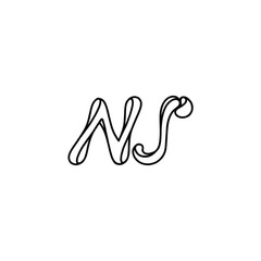 NS monogram logo design letter text name symbol monochrome logotype alphabet character simple logo