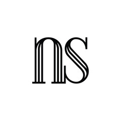 NS monogram logo design letter text name symbol monochrome logotype alphabet character simple logo