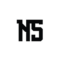 NS monogram logo design letter text name symbol monochrome logotype alphabet character simple logo