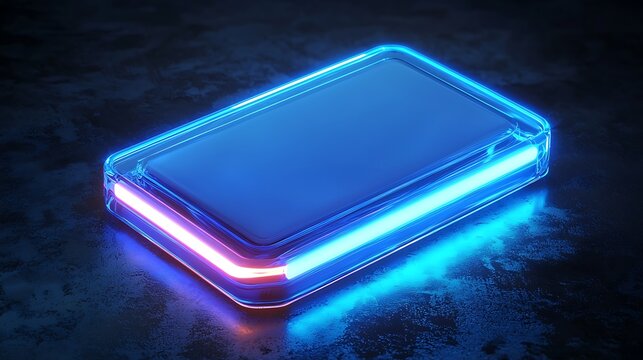 LED neon rectangle design on black high resolution picture - Powered by Adobe