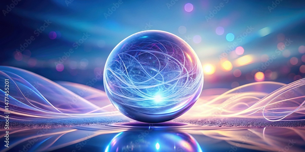 Aufkleber enigmatic orb of intertwined energy, reflecting light and abstract forms in a dreamlike setting