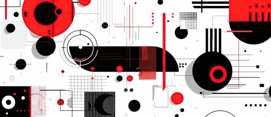 Obraz premium Abstract background in red, black and white colors