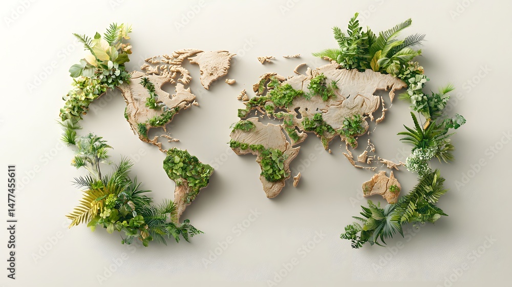 Poster eco friendly world map infographic visualizing protected forests national parks and conservation are