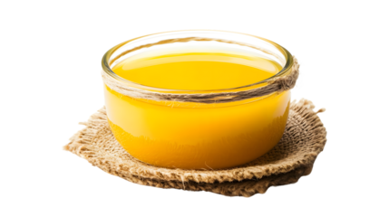 Traditional Indian Desi Ghee in Clay Pot Isolated on White Background