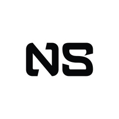 Obraz premium NS monogram logo design letter text name symbol monochrome logotype alphabet character simple logo