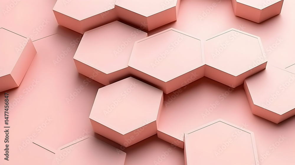 Poster abstract pink hexagonal pattern background. perfect for modern design projects, presentations, or we
