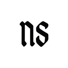 NS monogram logo design letter text name symbol monochrome logotype alphabet character simple logo