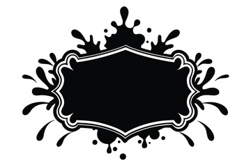 Black splash frame with decorative border creates a unique and modern element