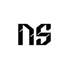 Fototapeta premium NS monogram logo design letter text name symbol monochrome logotype alphabet character simple logo