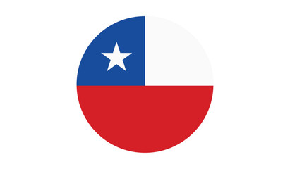 Chile as round glossy icon, Chile flag - circle vector flag isolated on checkerboard transparent background. EPS10
