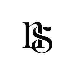 NS monogram logo design letter text name symbol monochrome logotype alphabet character simple logo