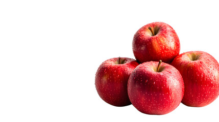 Vibrant Red Apples in Mid-Fall Isolated on White Background for Creative Projects