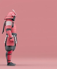 Naklejka premium Elegant Pink Samurai Armor Display