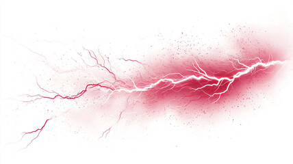 red lightning isolated on a white background
