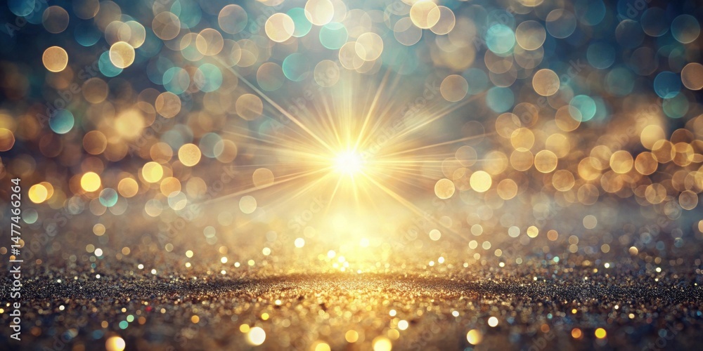 Aufkleber golden sparkle background with radiant light burst and shimmering texture