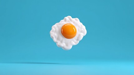 Floating Fried Egg Minimalist Breakfast Delight.