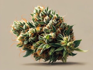 Magnificent Cannabis Bud: A Close-Up Study of Nature's Intricate Design
